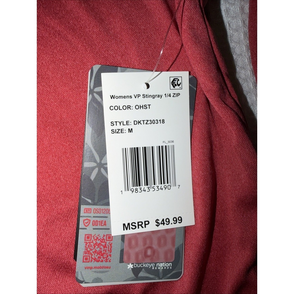 Colosseum Women Long Sleeve Shirt QTR Zip Red Ohio State Size Medium - Picture 4 of 4
